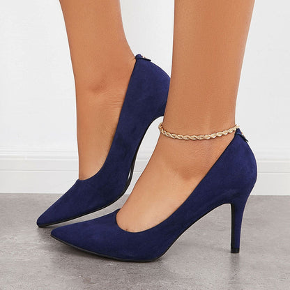 Pointed Toe Plain Stiletto High Heels Office Dress Pumps