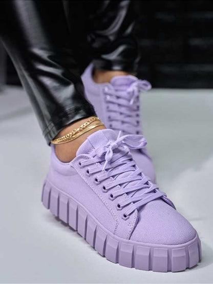 Low Platform Canvas Sneakers