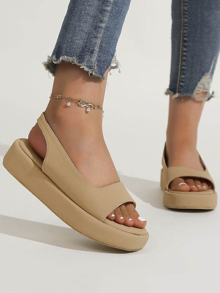 PU Leather Open-toe Sandals