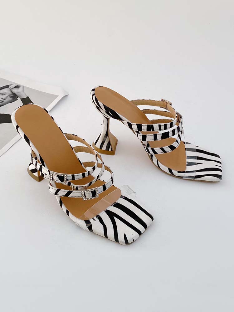 Square Toe Chunky Heel Sandals