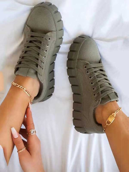 Low Platform Canvas Sneakers