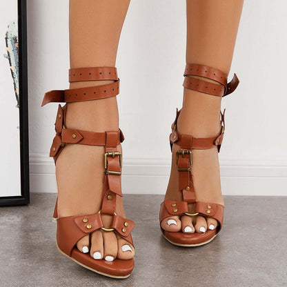 Women High Heels Fashion Party Buckle Strap Sandals