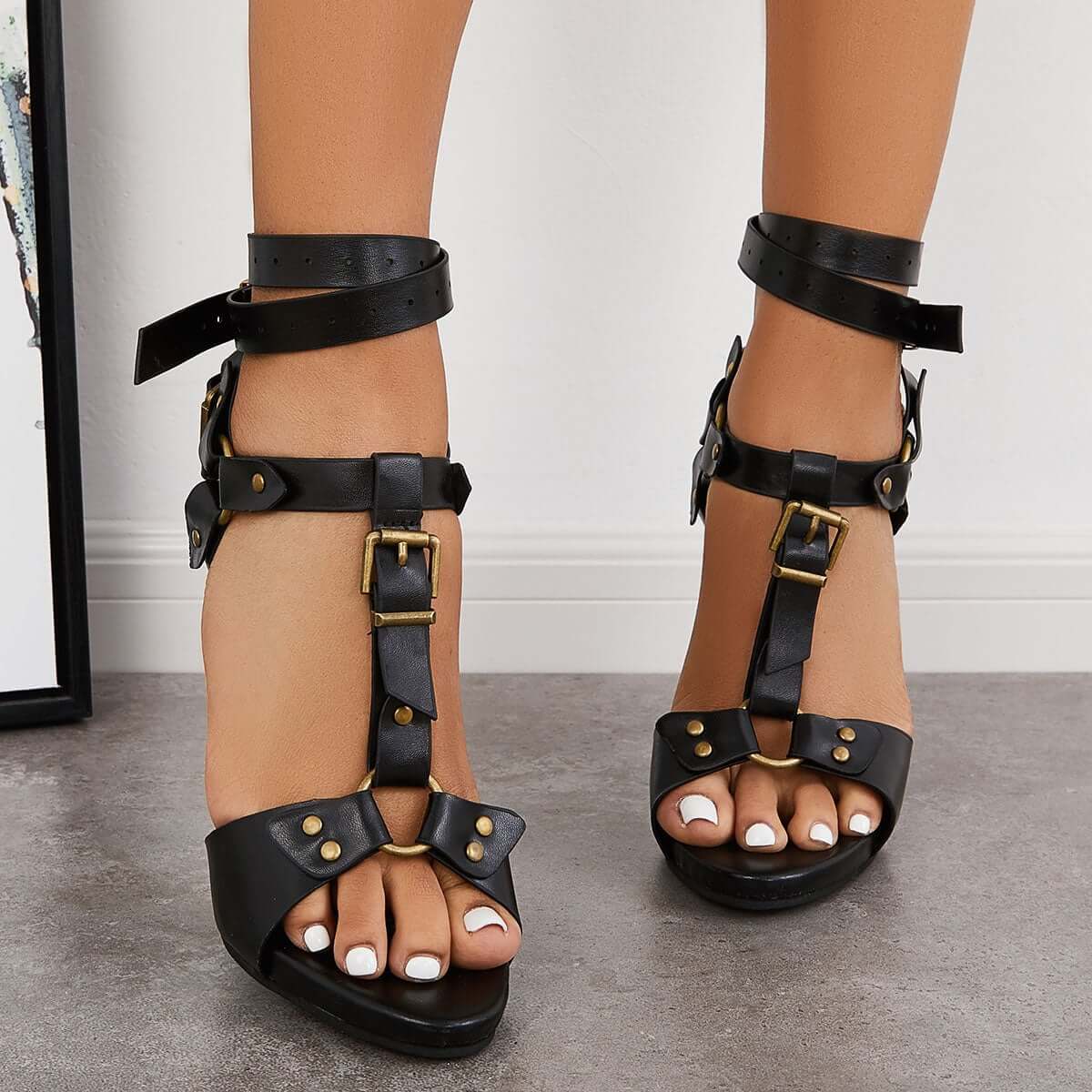 Women High Heels Fashion Party Buckle Strap Sandals