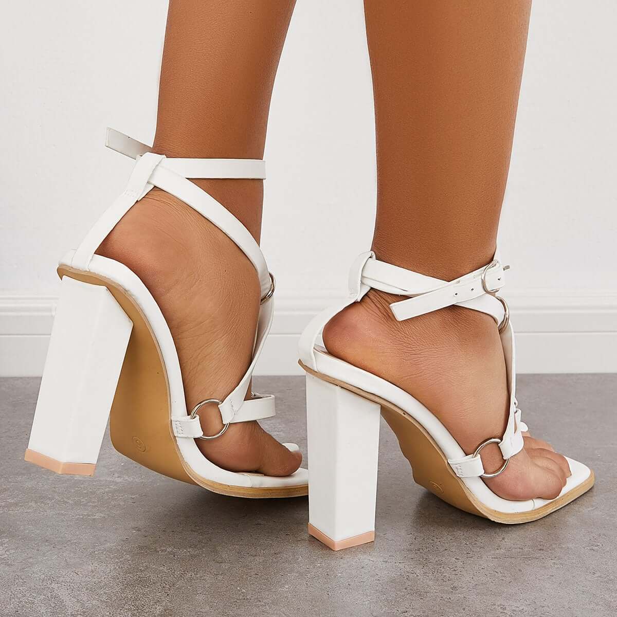 Women Heels Sandals Summer Square Open Toe Chunky Heels for Women