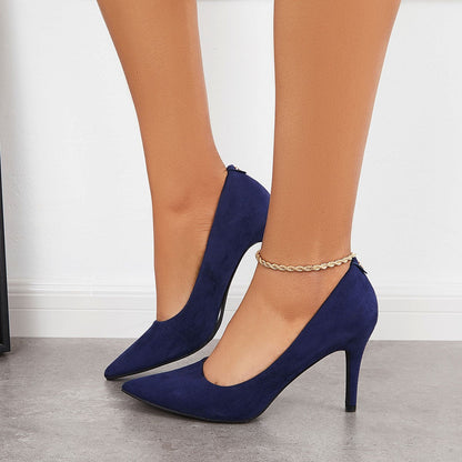 Pointed Toe Plain Stiletto High Heels Office Dress Pumps