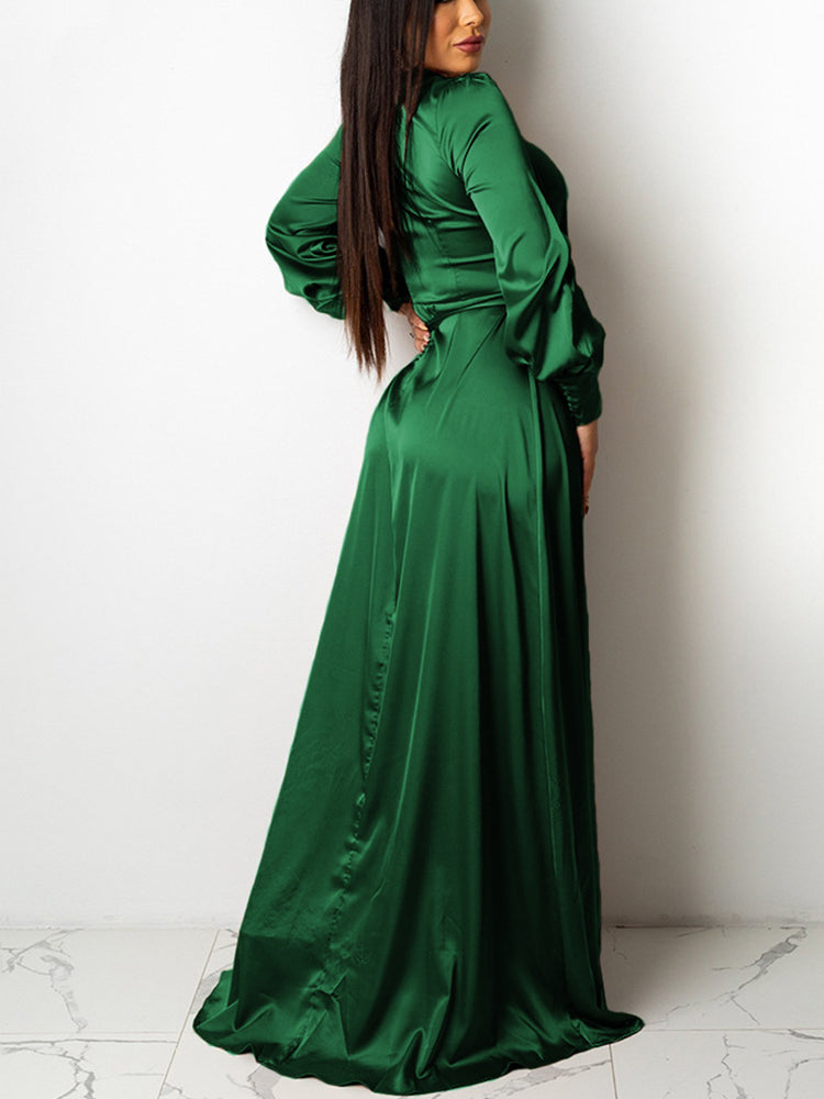 Satin High Low Flowy Maxi Dress