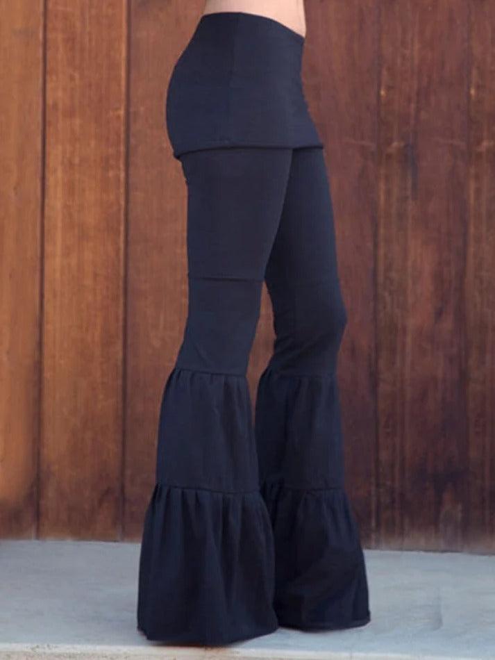 Multi Layered Splice Flare Leg Pants