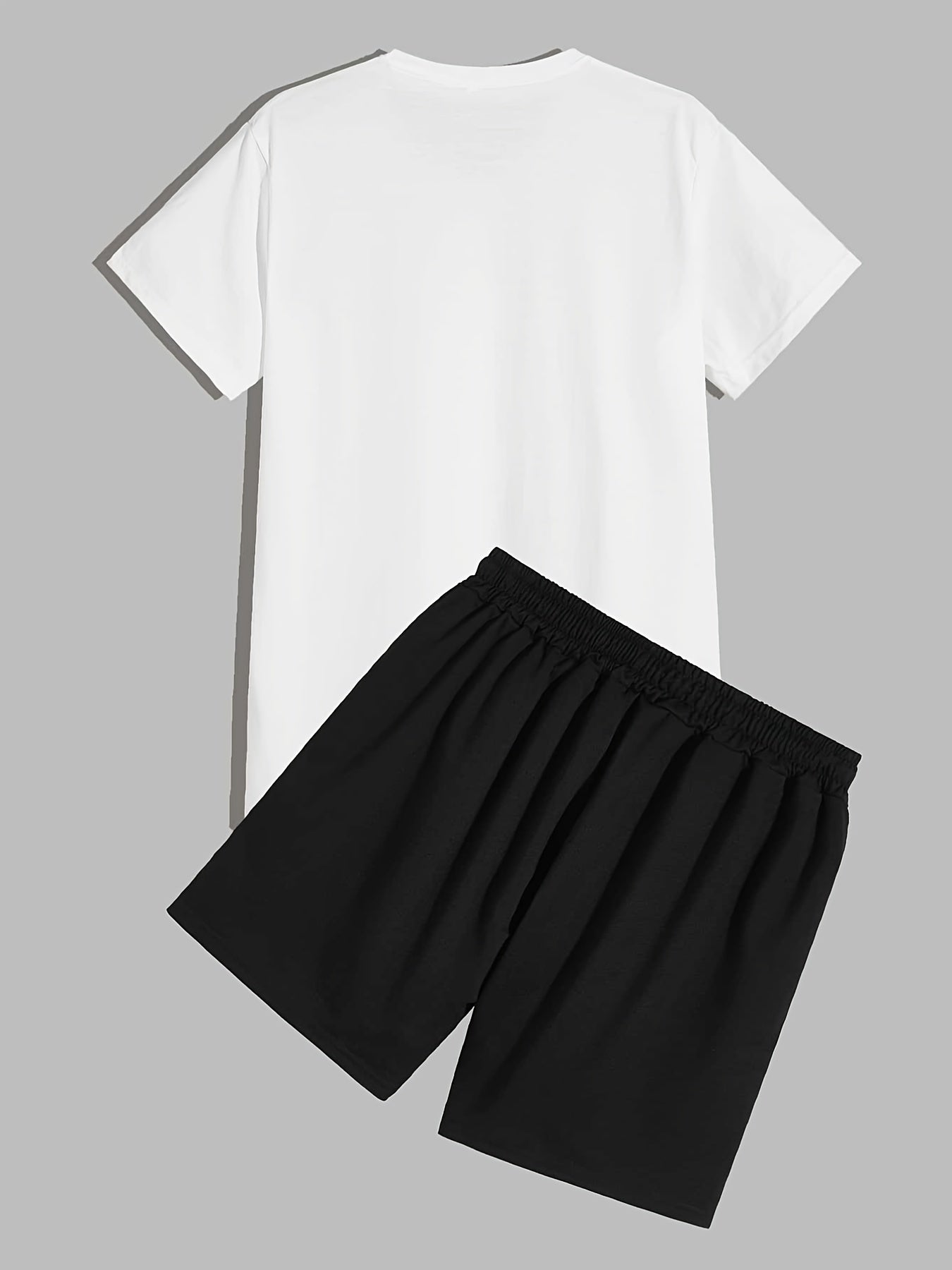 「binfenxie」Los Angeles, Men's 2 Pieces Outfits, Round Neck Short Sleeve T-Shirt And Drawstring Shorts Set