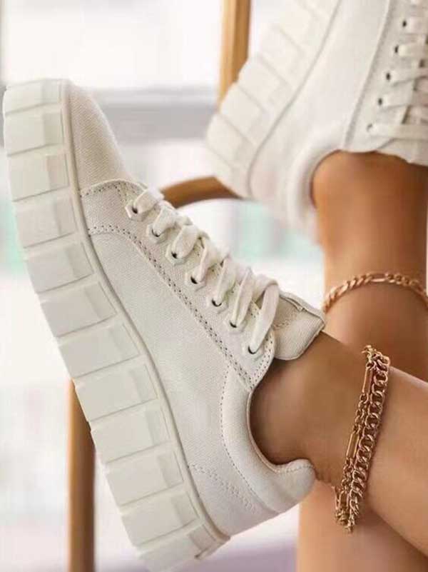 Low Platform Canvas Sneakers