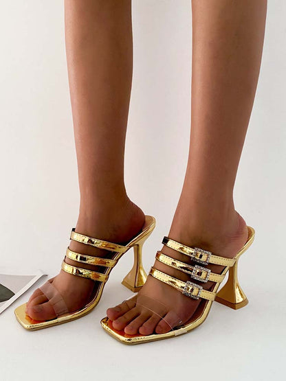 Square Toe Chunky Heel Sandals