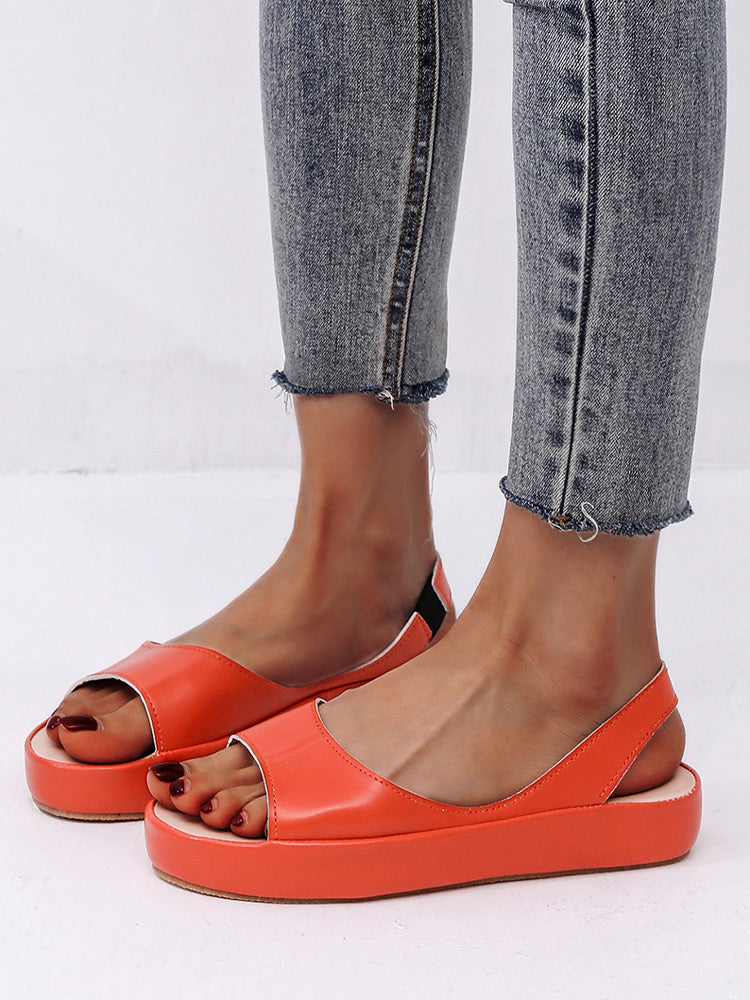 PU Leather Open-toe Sandals