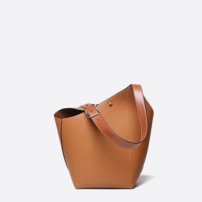 British Commute  Solid Color Crossbody Bucket Bags