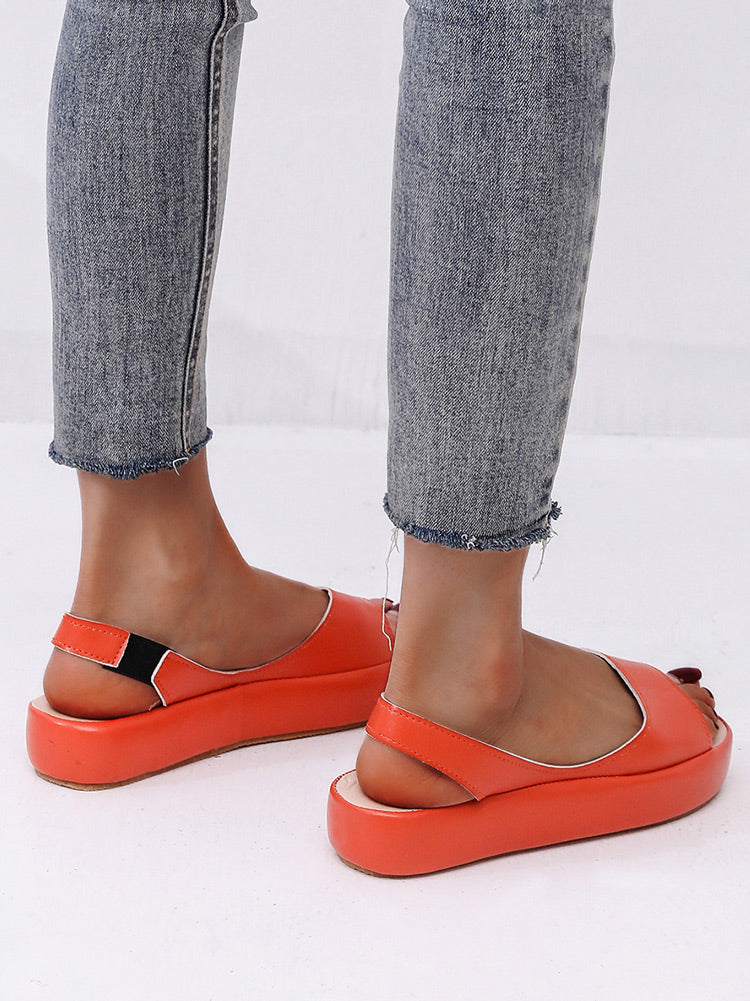 PU Leather Open-toe Sandals