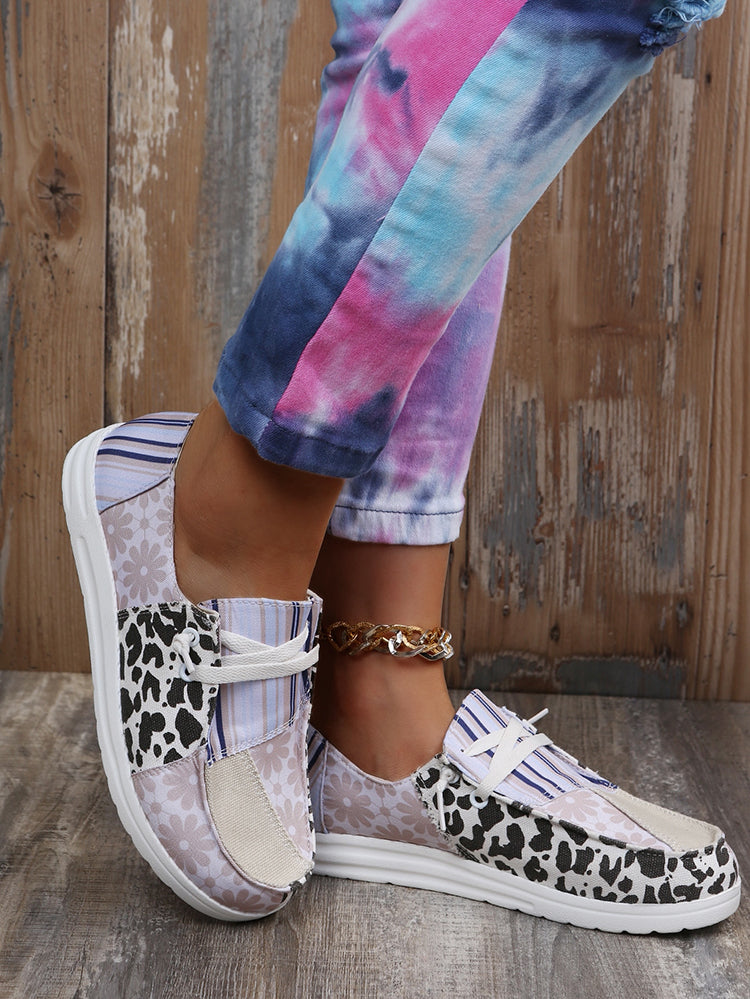 Leopard Lace Up Sneakers