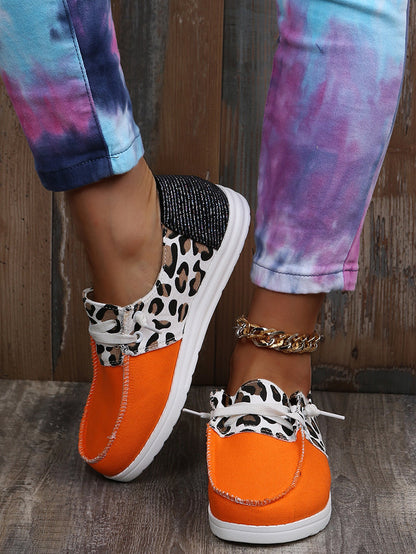 Leopard Lace Up Sneakers