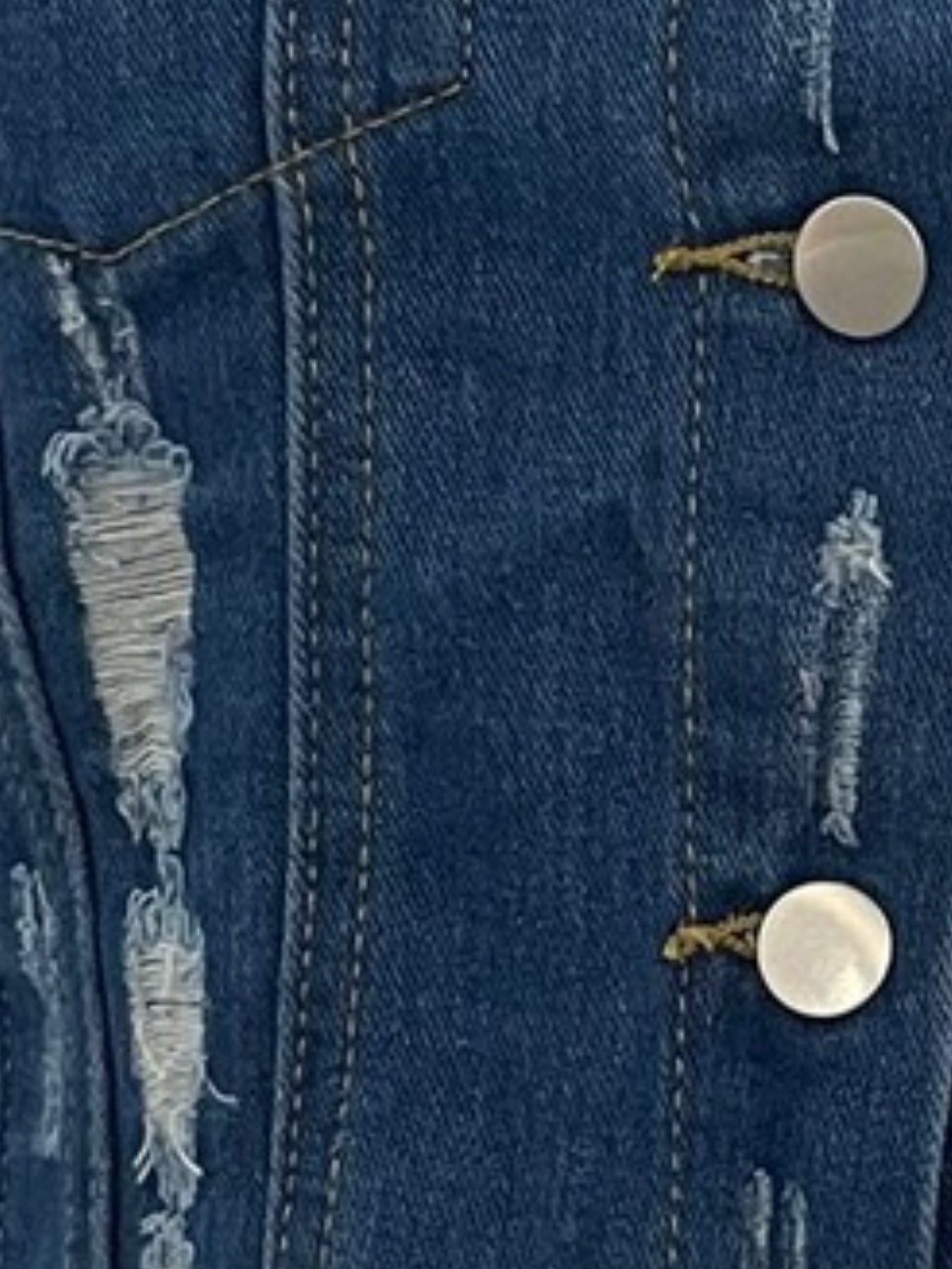 「binfenxie」Ripped Denim Jacket Casual Long Puff Sleeve Button Down Cropped Jean Coats, Women's Denim Jackets & Coats