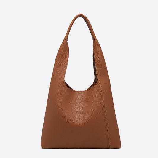 Lychee Grain Pure Color Shoulder Casual Minimalist Hobo Bags