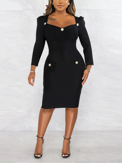 Square Neck Midi Dress