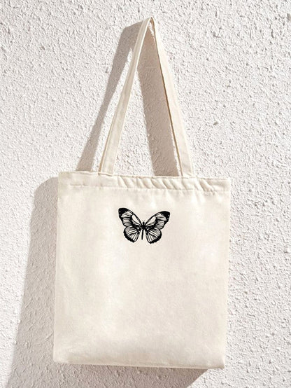 binfenxie - Butterfly Graphic Shopper Bag  - Women Tote Bags