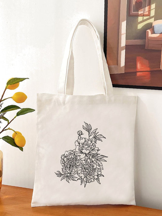 binfenxie - Floral Graphic Shopper Bag  - Women Tote Bags