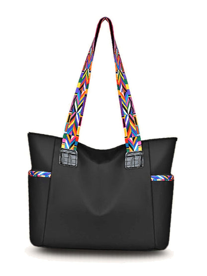 binfenxie - Large Capacity Geometric Print Strap Tote Bag  - Women Tote Bags