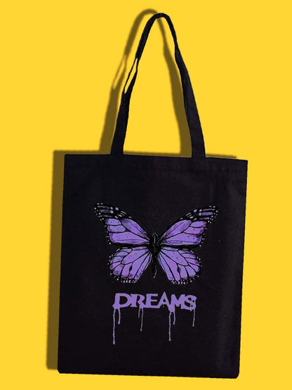 binfenxie - Butterfly Graphic Shopper Bag  - Women Tote Bags