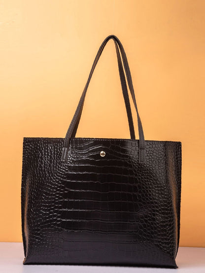 binfenxie - Croc Embossed Shoulder Tote Bag  - Women Tote Bags