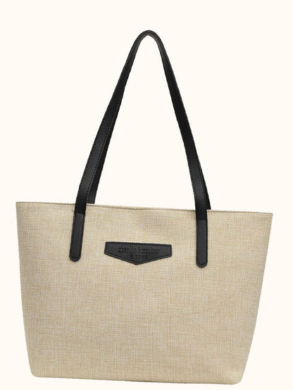 binfenxie - Letter Patch Tote Bag  - Women Tote Bags