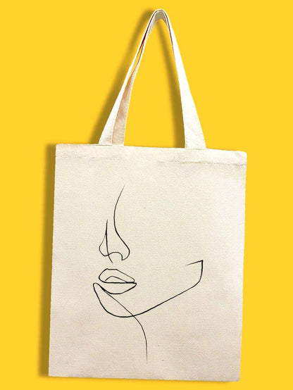 binfenxie - Minimalist Figure Graphic Shopper Bag  - Women Tote Bags