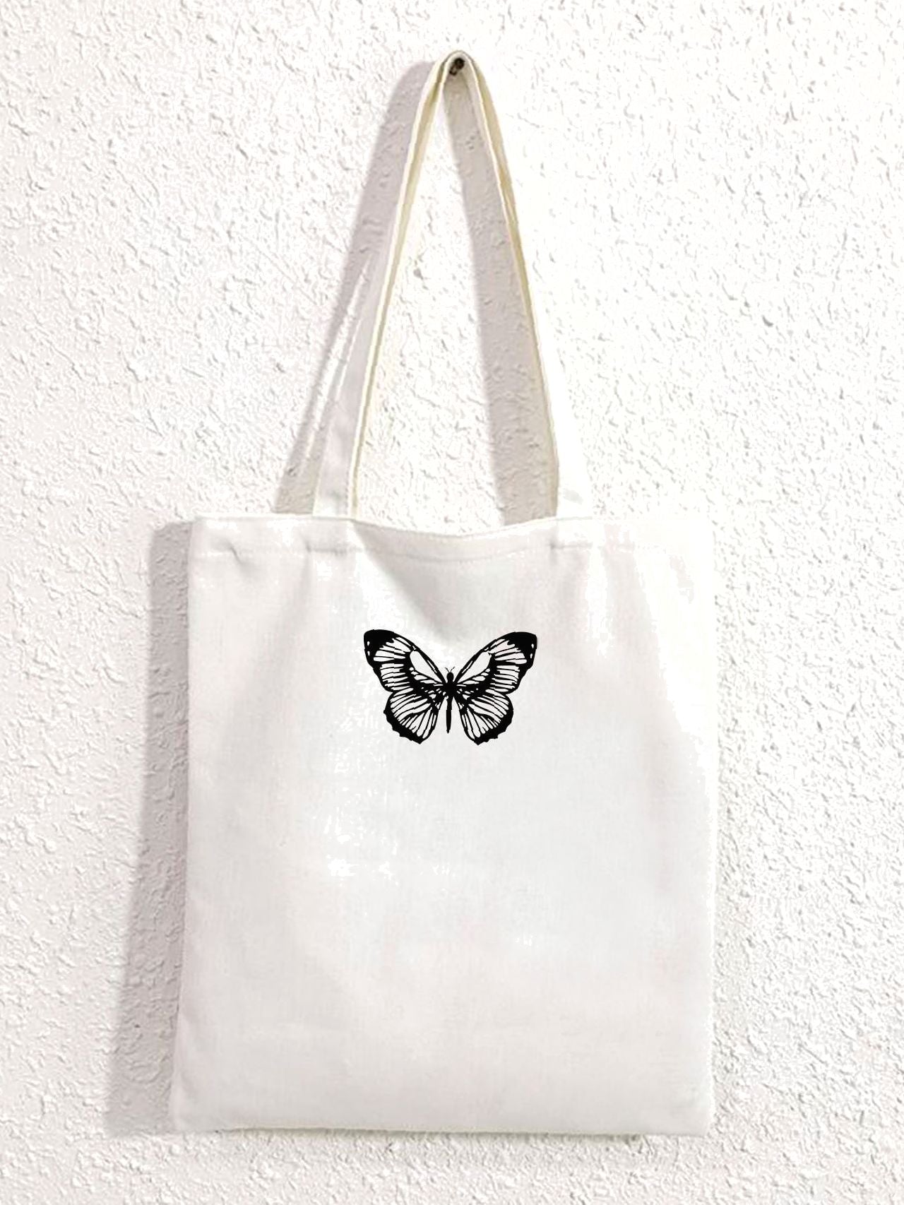 binfenxie - Butterfly Graphic Shopper Bag  - Women Tote Bags