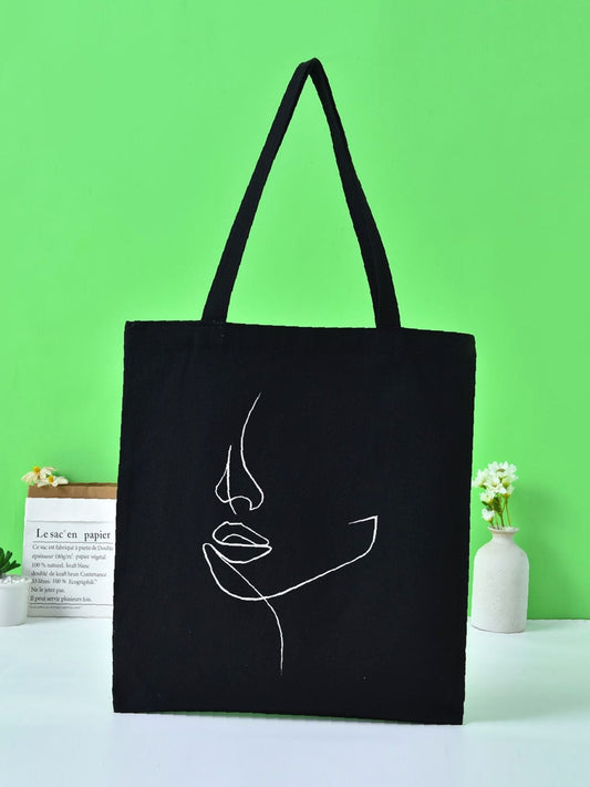 binfenxie - Minimalist Figure Graphic Shopper Bag  - Women Tote Bags