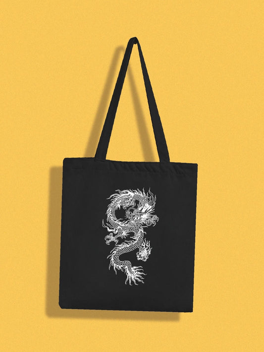 binfenxie - Dragon Graphic Shopper Bag  - Women Tote Bags