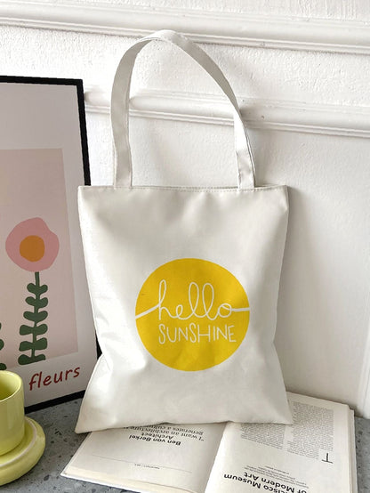 binfenxie - Letter Graphic Shopper Bag  - Women Tote Bags