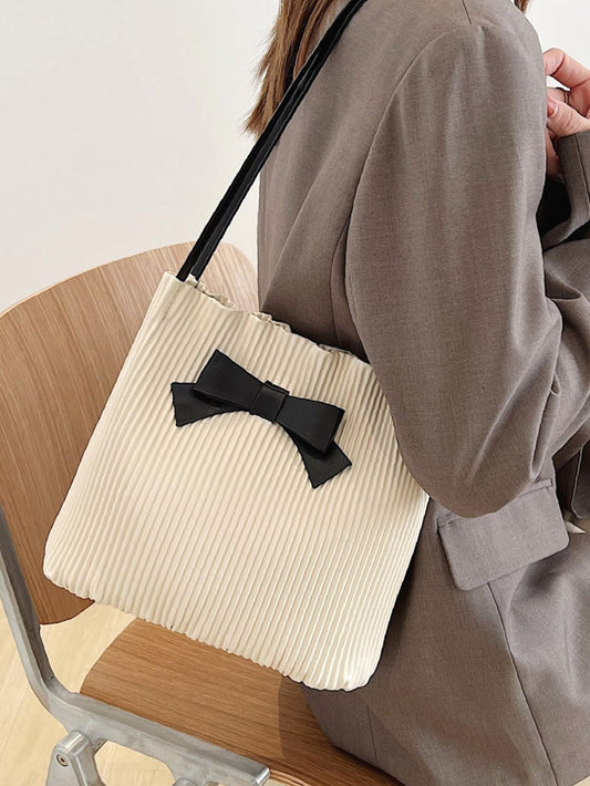 binfenxie - Bow Decor Shoulder Tote Bag  - Women Tote Bags