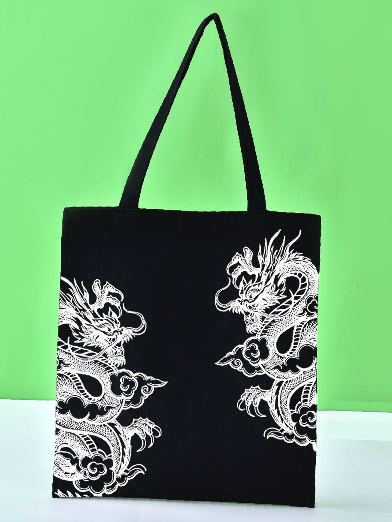 binfenxie - Chinese Dragon Graphic Shopper Bag  - Women Tote Bags