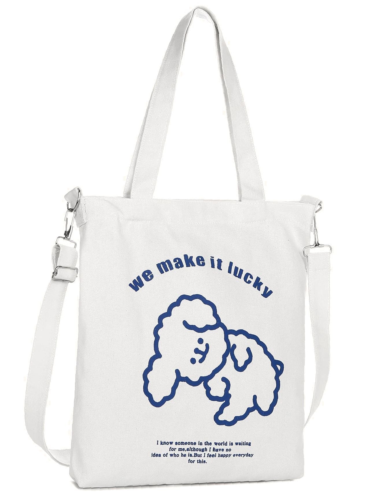 binfenxie - Cartoon Graphic Canvas Tote Bag  - Women Tote Bags