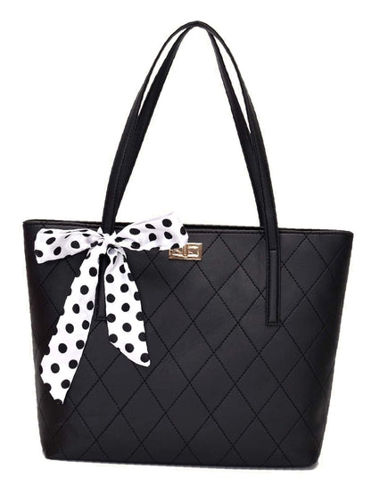 binfenxie - Polka Dot Twilly Scarf Tote Bag  - Women Tote Bags