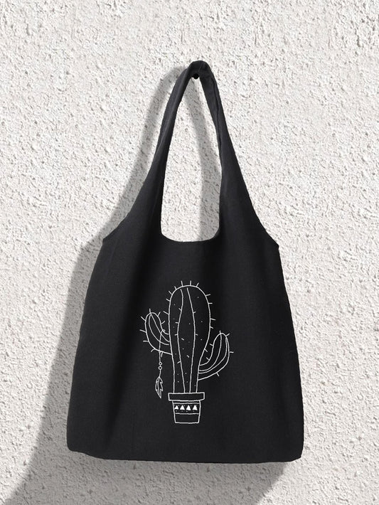 binfenxie - Cactus Graphic Shopper Bag  - Women Tote Bags