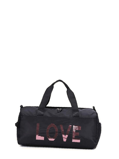 binfenxie - Sequin Letter Decor Duffel Bag  - Women Tote Bags