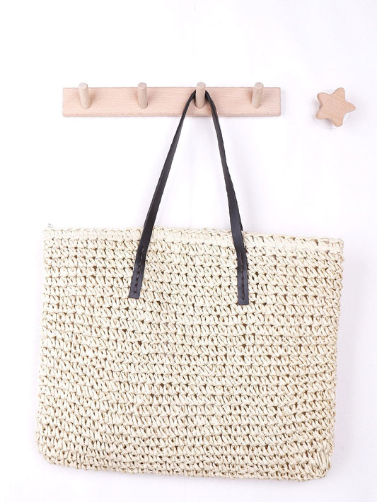 binfenxie - Minimalist Large Capacity Straw Bag  - Women Tote Bags