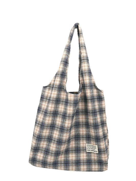 binfenxie - Plaid Pattern Tote Bag  - Women Tote Bags