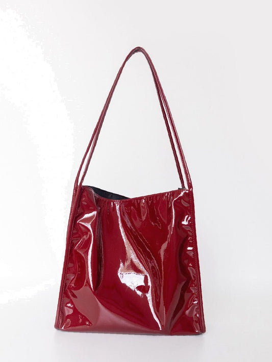 binfenxie - Artificial Patent Leather Large Capacity Shoulder Tote Bag  - Women Tote Bags