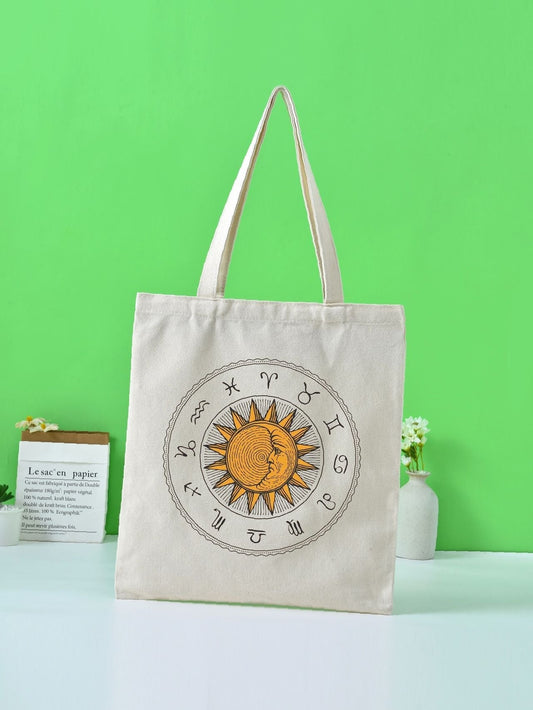 binfenxie - Sun Graphic Shopper Bag  - Women Tote Bags