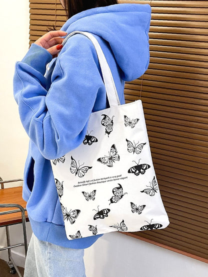 binfenxie - Butterfly Graphic Shopper Bag  - Women Tote Bags