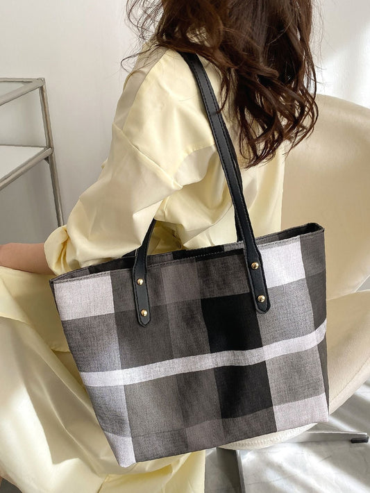 binfenxie - Colorblock Large Capacity Tote Bag  - Women Tote Bags