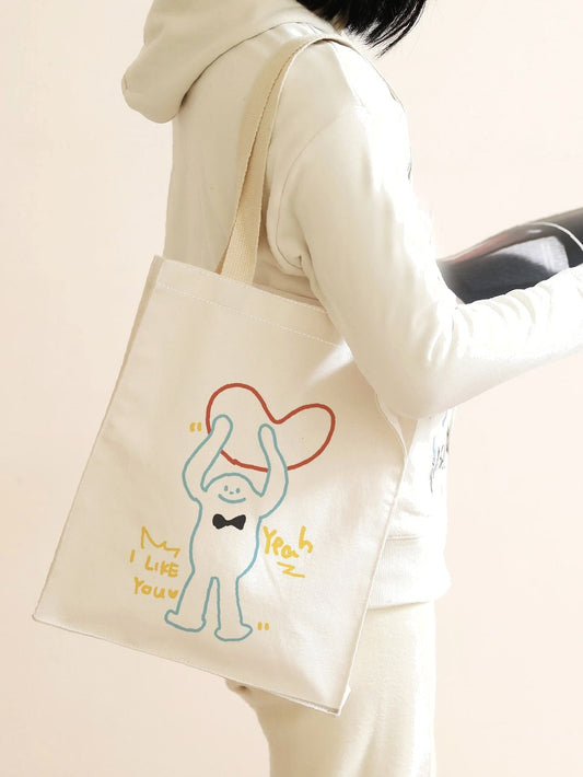 binfenxie - Cartoon Print Tote Bag  - Women Tote Bags