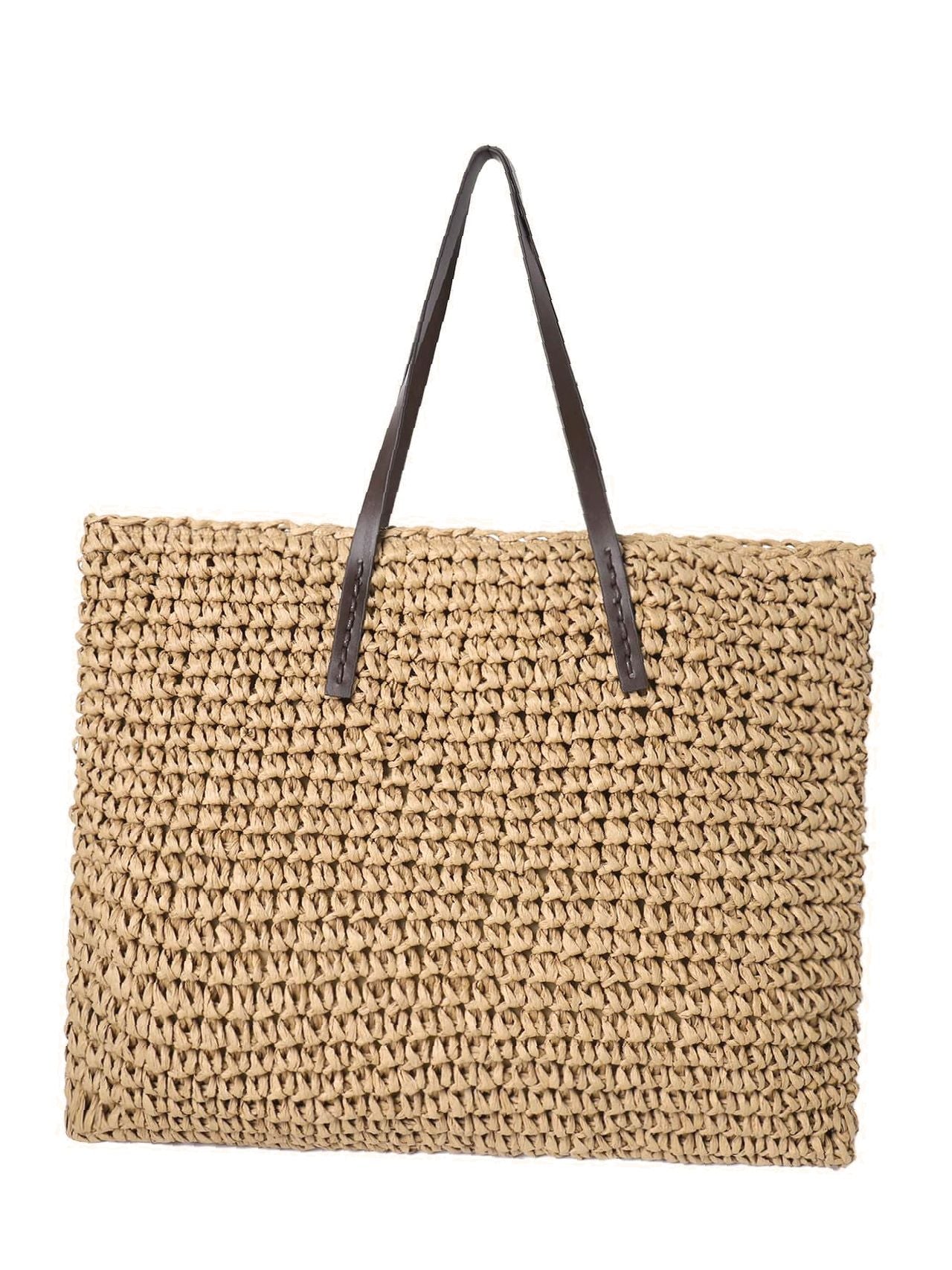 binfenxie - Minimalist Large Capacity Straw Bag  - Women Tote Bags