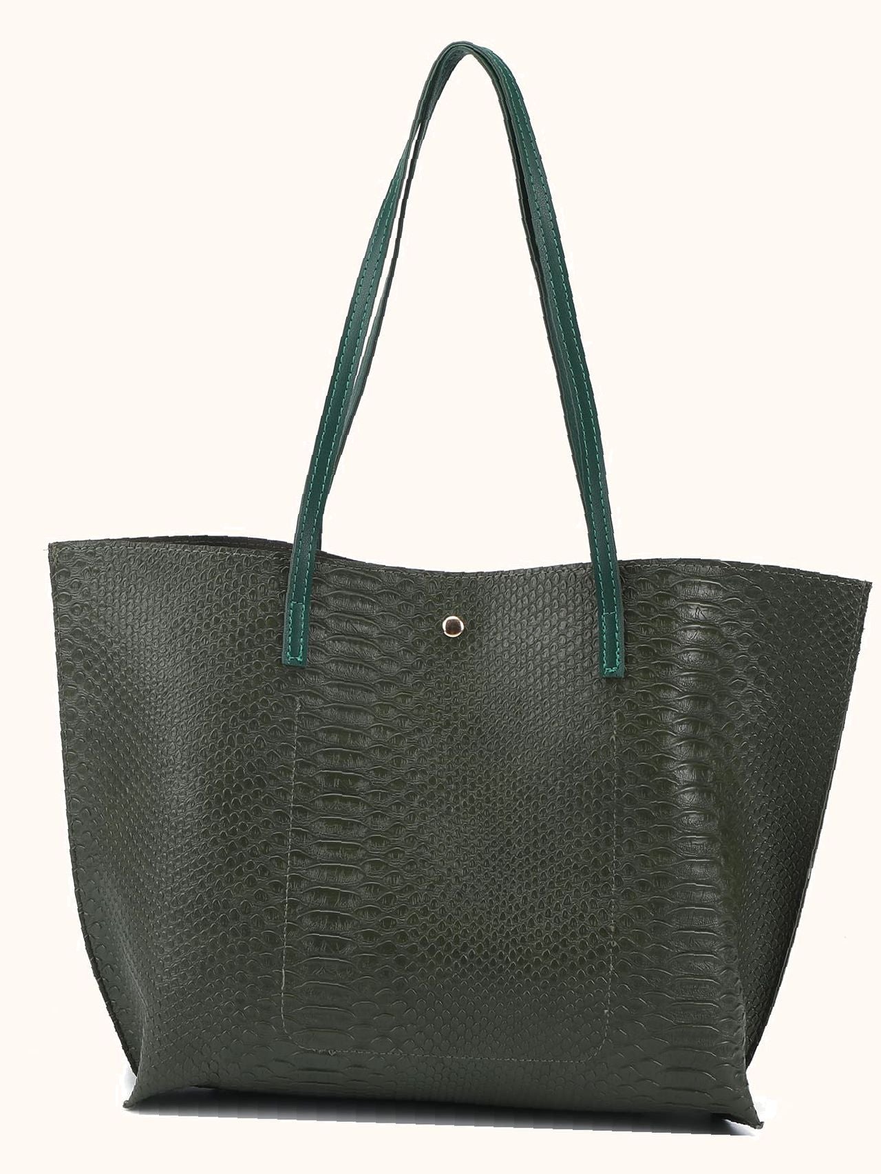 binfenxie - Metallic Pebble Embossed Tassel Decor Tote Bag  - Women Tote Bags