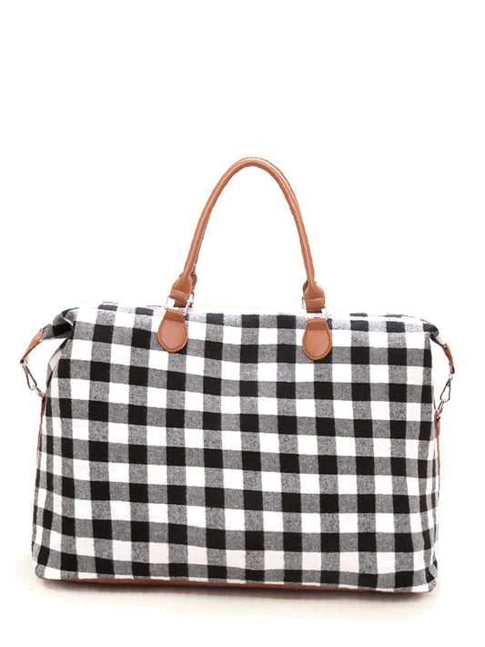 binfenxie - Gingham Pattern Tote Bag  - Women Tote Bags