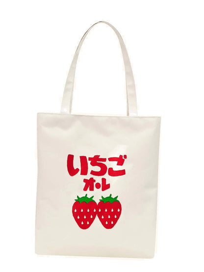 binfenxie - Strawberry Graphic Large Capacity Shopper Bag  - Women Tote Bags